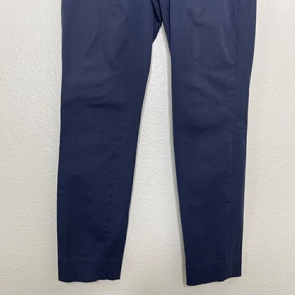 Everlane Blue Stretch Ankle Crop Side Zip Work Career Trouser Pull On Pants